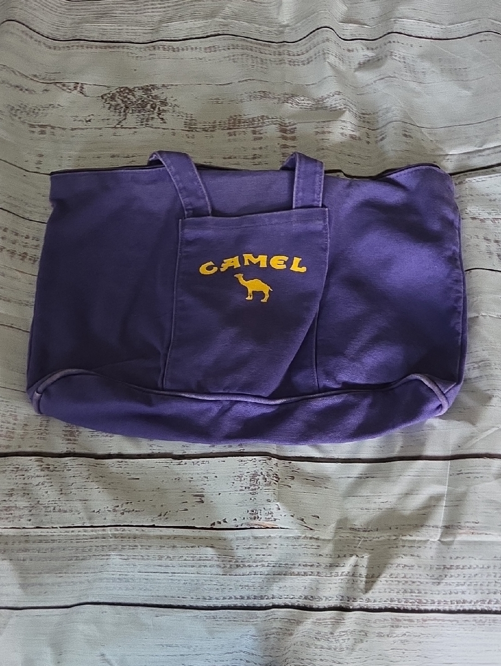 Camel Purple Tote with Yellow Logo